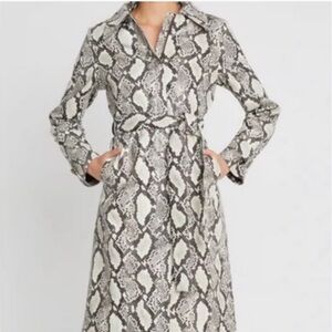 NWT Choosy Elizabeth‎ Faux Snakeskin Trench Coat Lined Belted Women's Size S